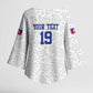 Custom Afro-Haitians Football Kimono Sleeve Blouse Paisley Flag Pattern Design