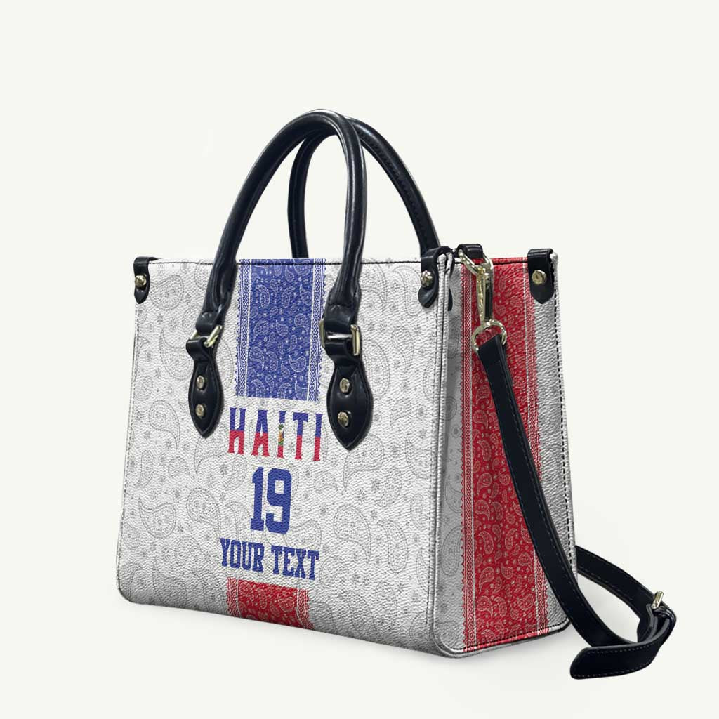 Custom Afro-Haitians Football Leather Bag Paisley Flag Pattern Design