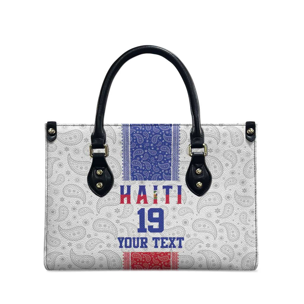 Custom Afro-Haitians Football Leather Bag Paisley Flag Pattern Design
