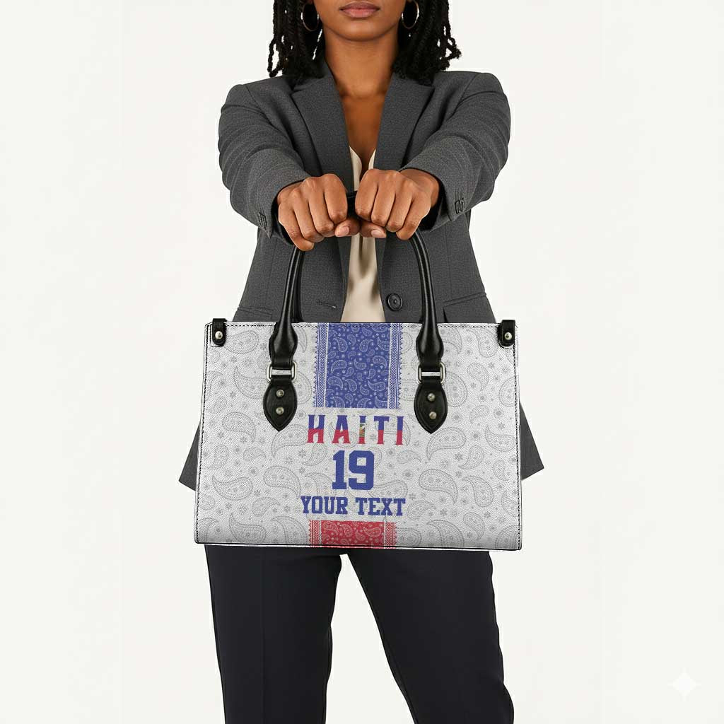 Custom Afro-Haitians Football Leather Bag Paisley Flag Pattern Design