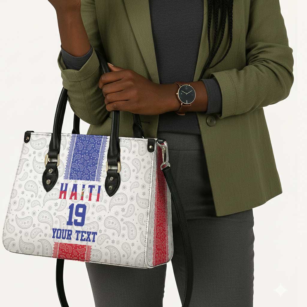 Custom Afro-Haitians Football Leather Bag Paisley Flag Pattern Design