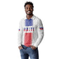 Custom Afro-Haitians Football Long Sleeve Polo Shirt Paisley Flag Pattern Design - African Pride