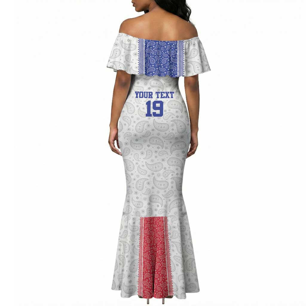 Custom Afro-Haitians Football Mermaid Dress Paisley Flag Pattern Design LT19