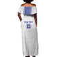 Custom Afro-Haitians Football Off Shoulder Maxi Dress Paisley Flag Pattern Design - African Pride