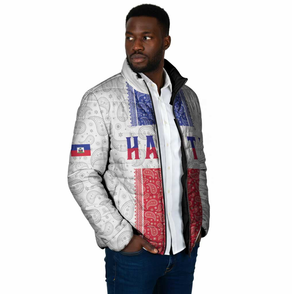 Custom Afro-Haitians Football Padded Jacket Paisley Flag Pattern Design