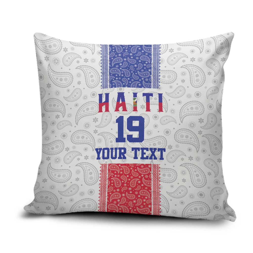 Custom Afro-Haitians Football Pillow Cover Paisley Flag Pattern Design