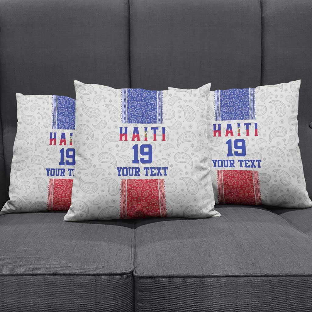 Custom Afro-Haitians Football Pillow Cover Paisley Flag Pattern Design