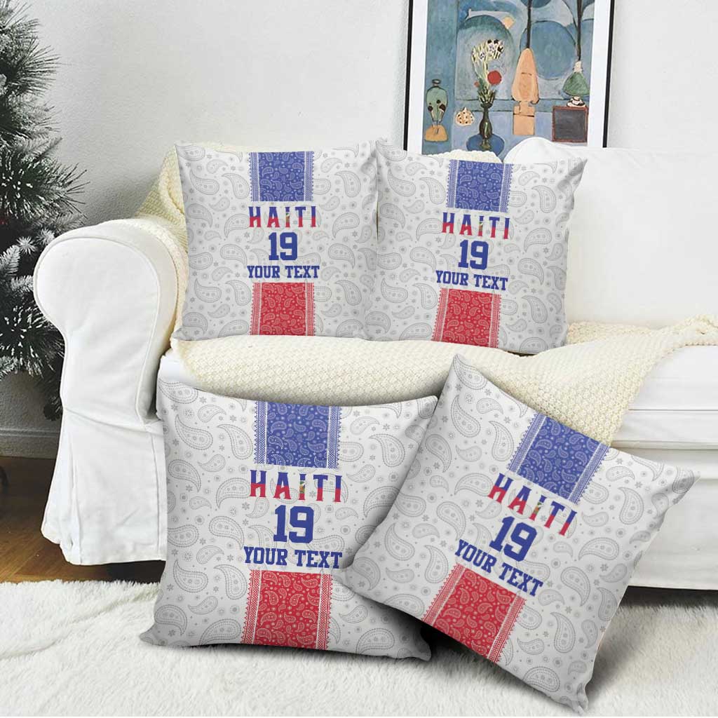 Custom Afro-Haitians Football Pillow Cover Paisley Flag Pattern Design