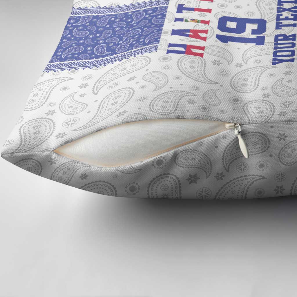 Custom Afro-Haitians Football Pillow Cover Paisley Flag Pattern Design