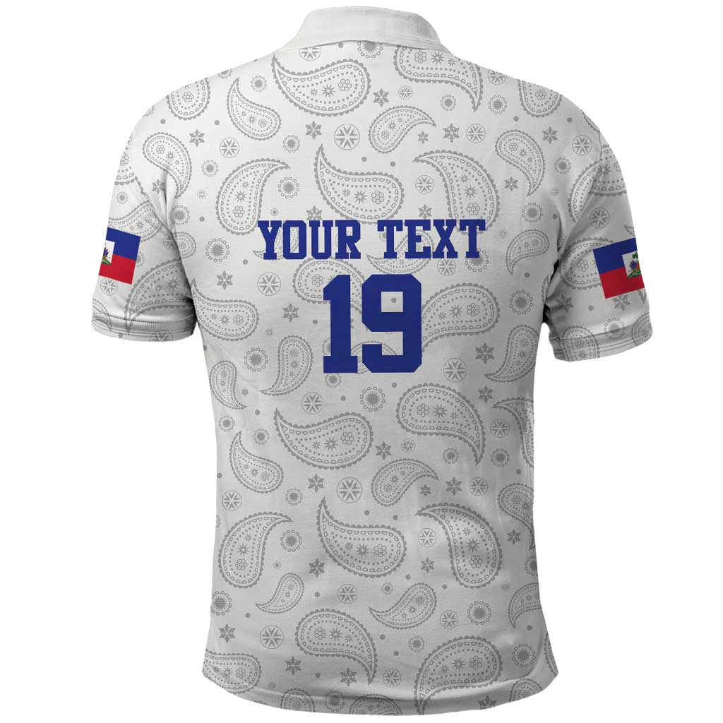 Custom Afro-Haitians Football Polo Shirt Paisley Flag Pattern Design LT19