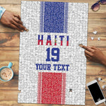 Custom Afro-Haitians Football Puzzle Paisley Flag Pattern Design
