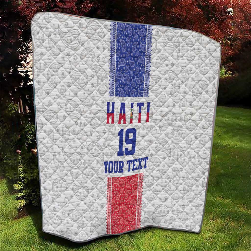 Custom Afro-Haitians Football Quilt Paisley Flag Pattern Design - African Pride