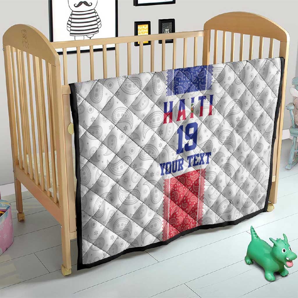 Custom Afro-Haitians Football Quilt Paisley Flag Pattern Design - African Pride