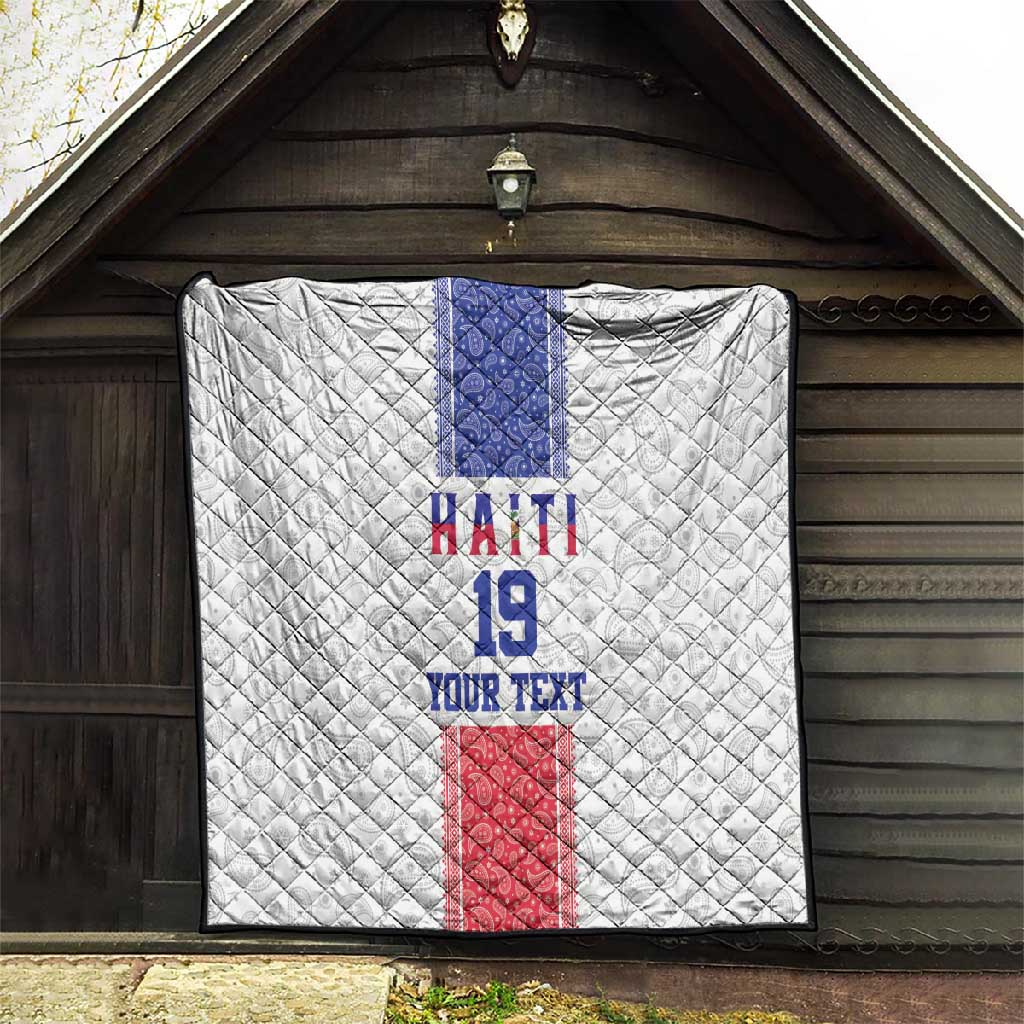 Custom Afro-Haitians Football Quilt Paisley Flag Pattern Design - African Pride