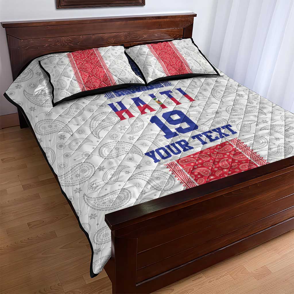 Custom Afro-Haitians Football Quilt Bed Set Paisley Flag Pattern Design - African Pride
