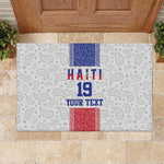 Custom Afro-Haitians Football Rubber Doormat Paisley Flag Pattern Design - African Pride