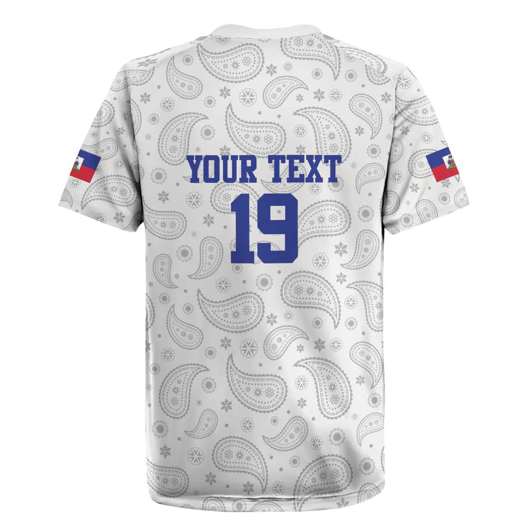 Custom Afro-Haitians Football Rugby Jersey Paisley Flag Pattern Design LT19