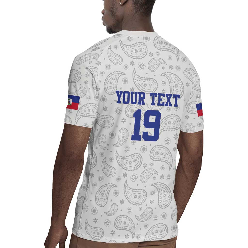 Custom Afro-Haitians Football Rugby Jersey Paisley Flag Pattern Design LT19