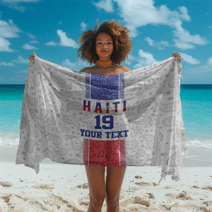 Custom Afro-Haitians Football Sarong Paisley Flag Pattern Design - African Pride