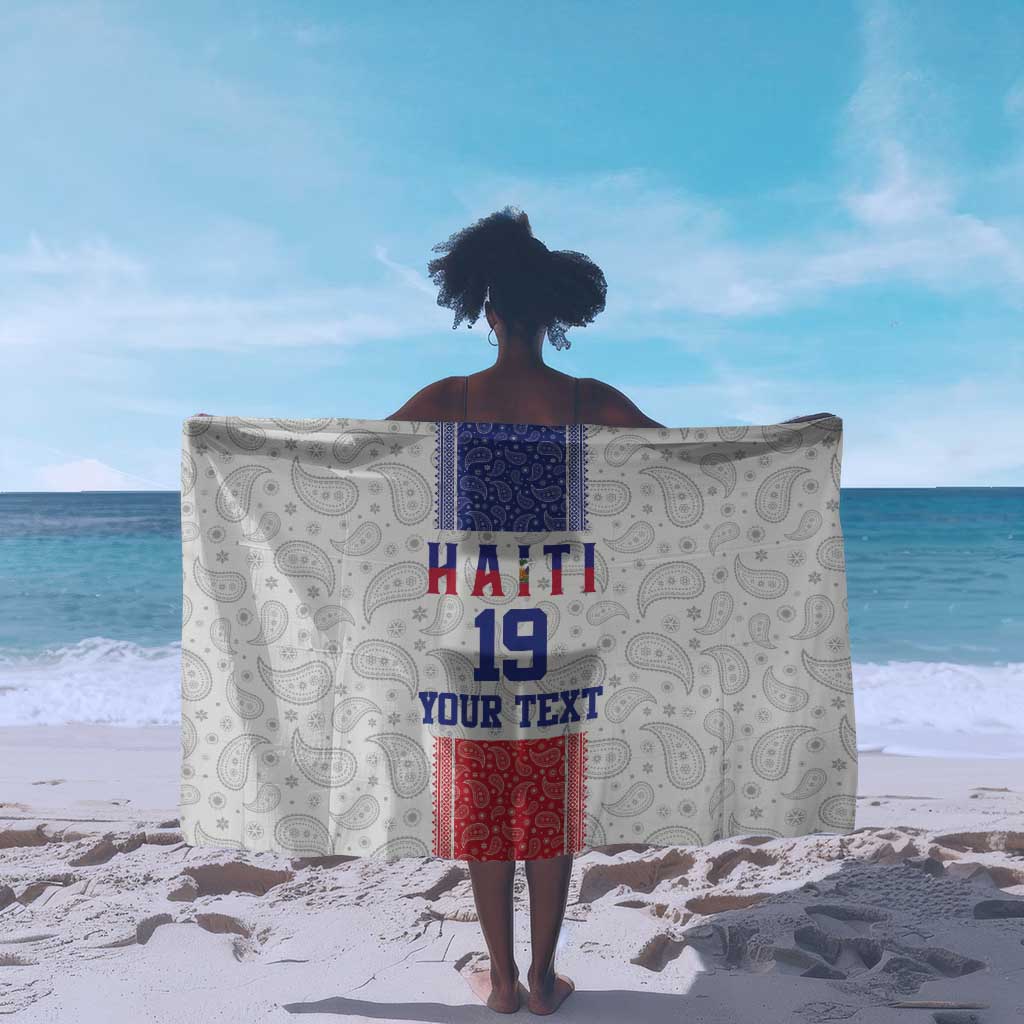 Custom Afro-Haitians Football Sarong Paisley Flag Pattern Design - African Pride
