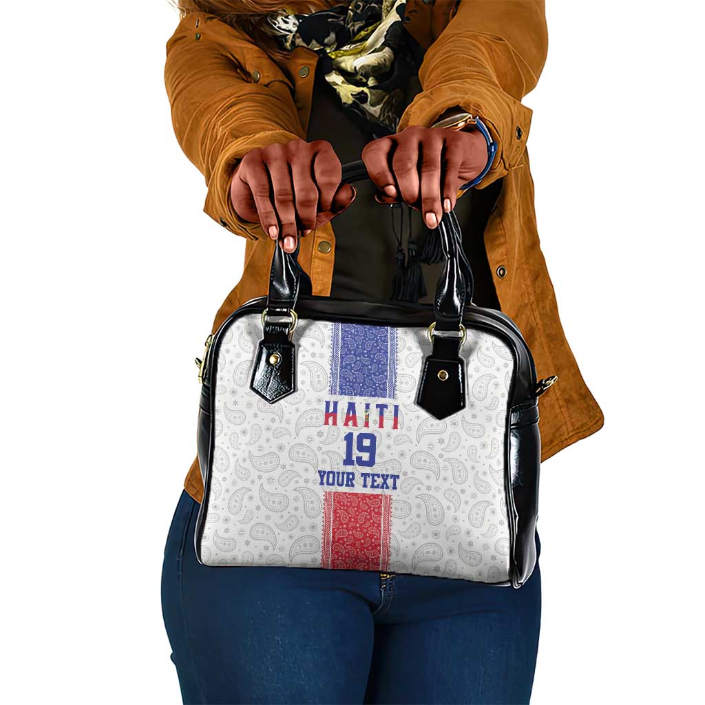 Custom Afro-Haitians Football Shoulder Handbag Paisley Flag Pattern Design - African Pride