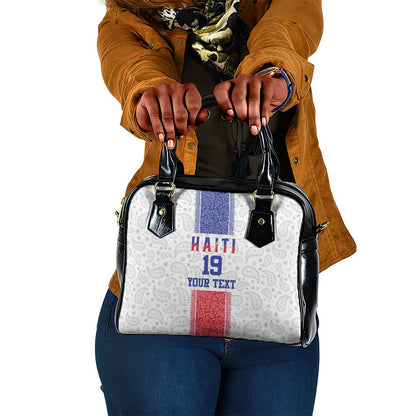 Custom Afro-Haitians Football Shoulder Handbag Paisley Flag Pattern Design - African Pride