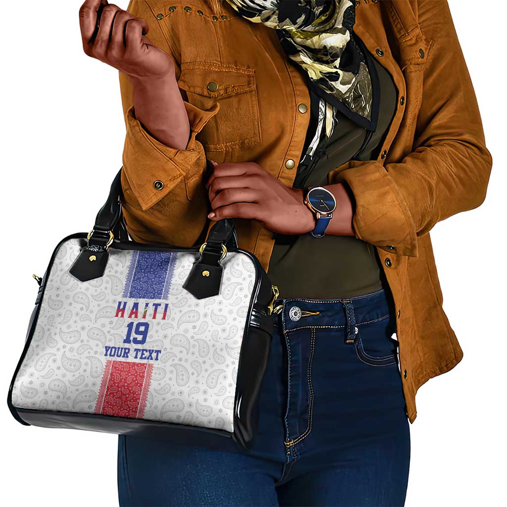 Custom Afro-Haitians Football Shoulder Handbag Paisley Flag Pattern Design - African Pride