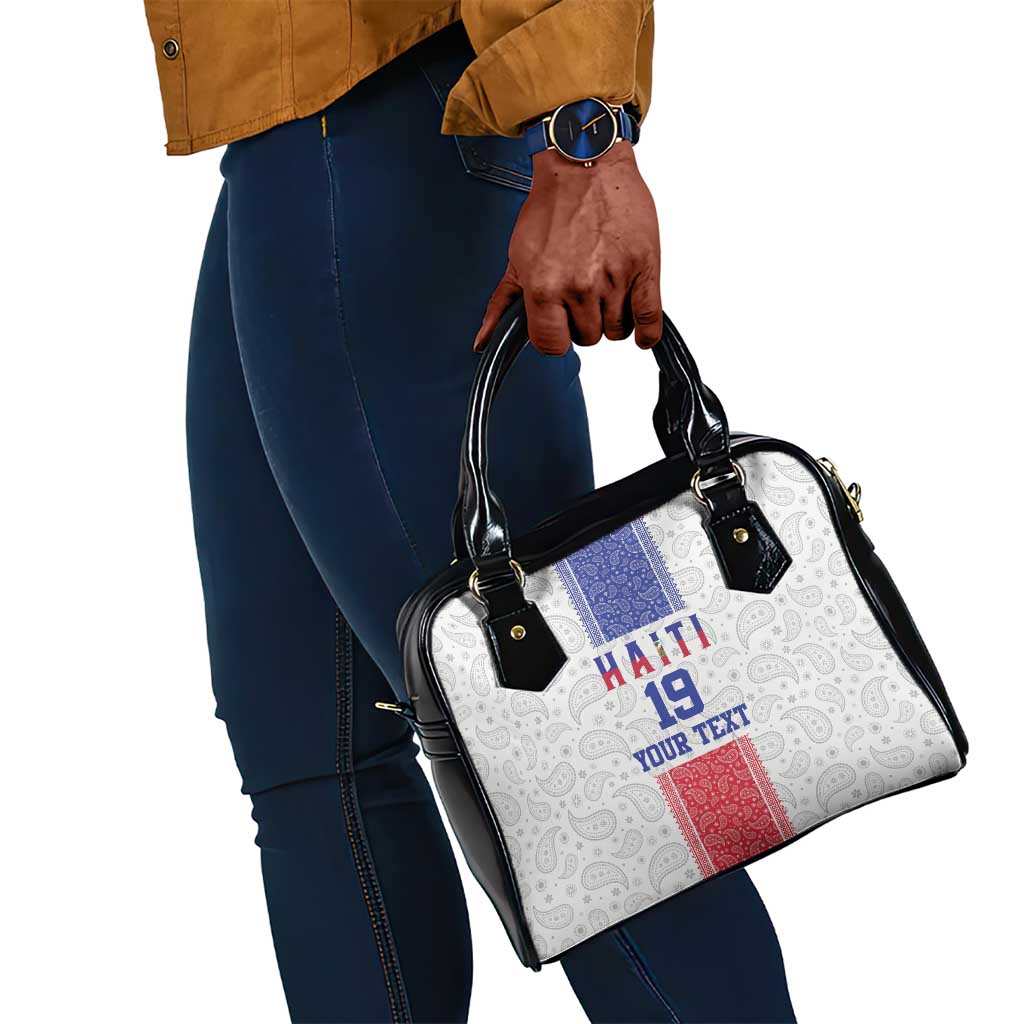 Custom Afro-Haitians Football Shoulder Handbag Paisley Flag Pattern Design - African Pride