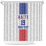 Custom Afro-Haitians Football Shower Curtain Paisley Flag Pattern Design - African Pride