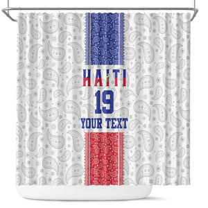 Custom Afro-Haitians Football Shower Curtain Paisley Flag Pattern Design - African Pride