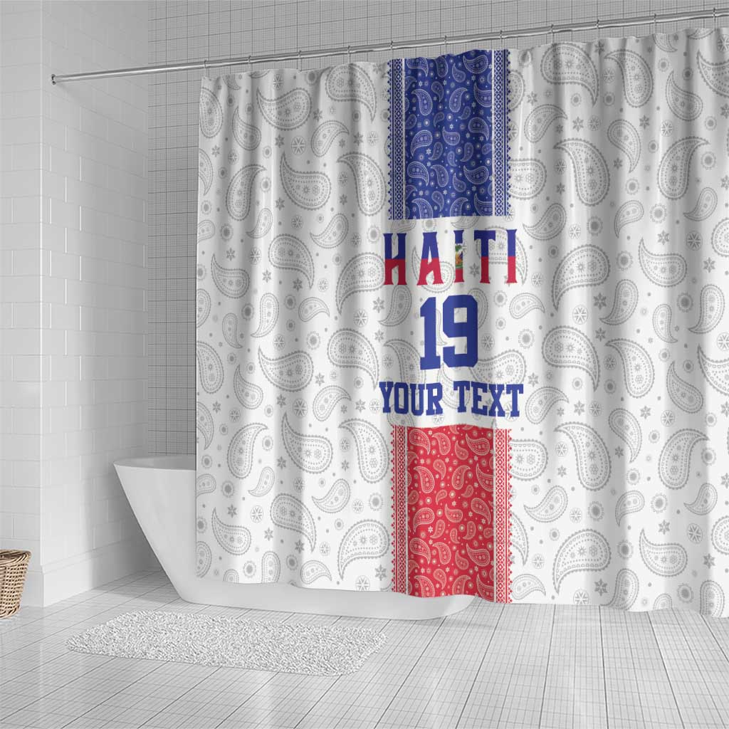 Custom Afro-Haitians Football Shower Curtain Paisley Flag Pattern Design - African Pride