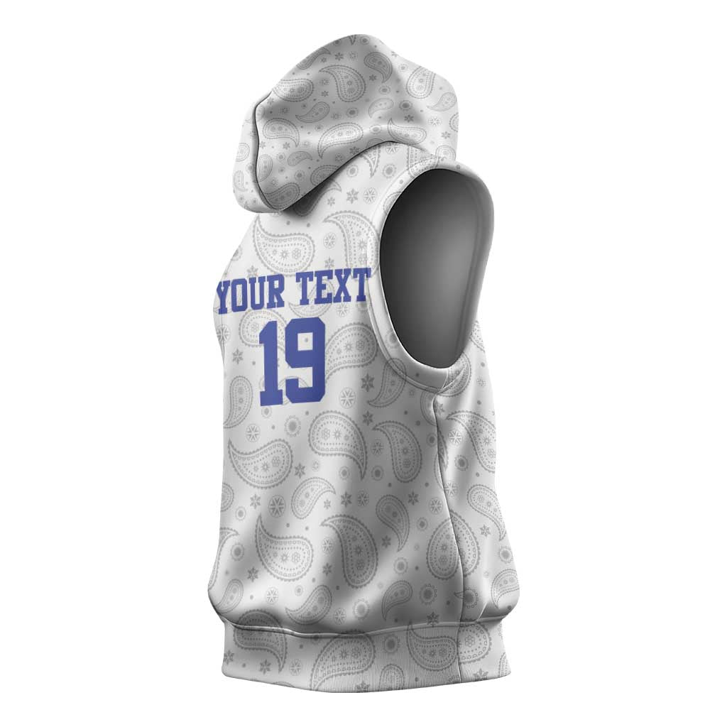 Custom Afro-Haitians Football Sleeveless Hoodie Paisley Flag Pattern Design - African Pride