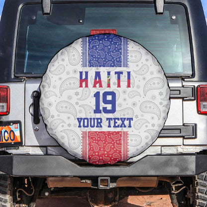 Custom Afro-Haitians Football Spare Tire Cover Paisley Flag Pattern Design - African Pride