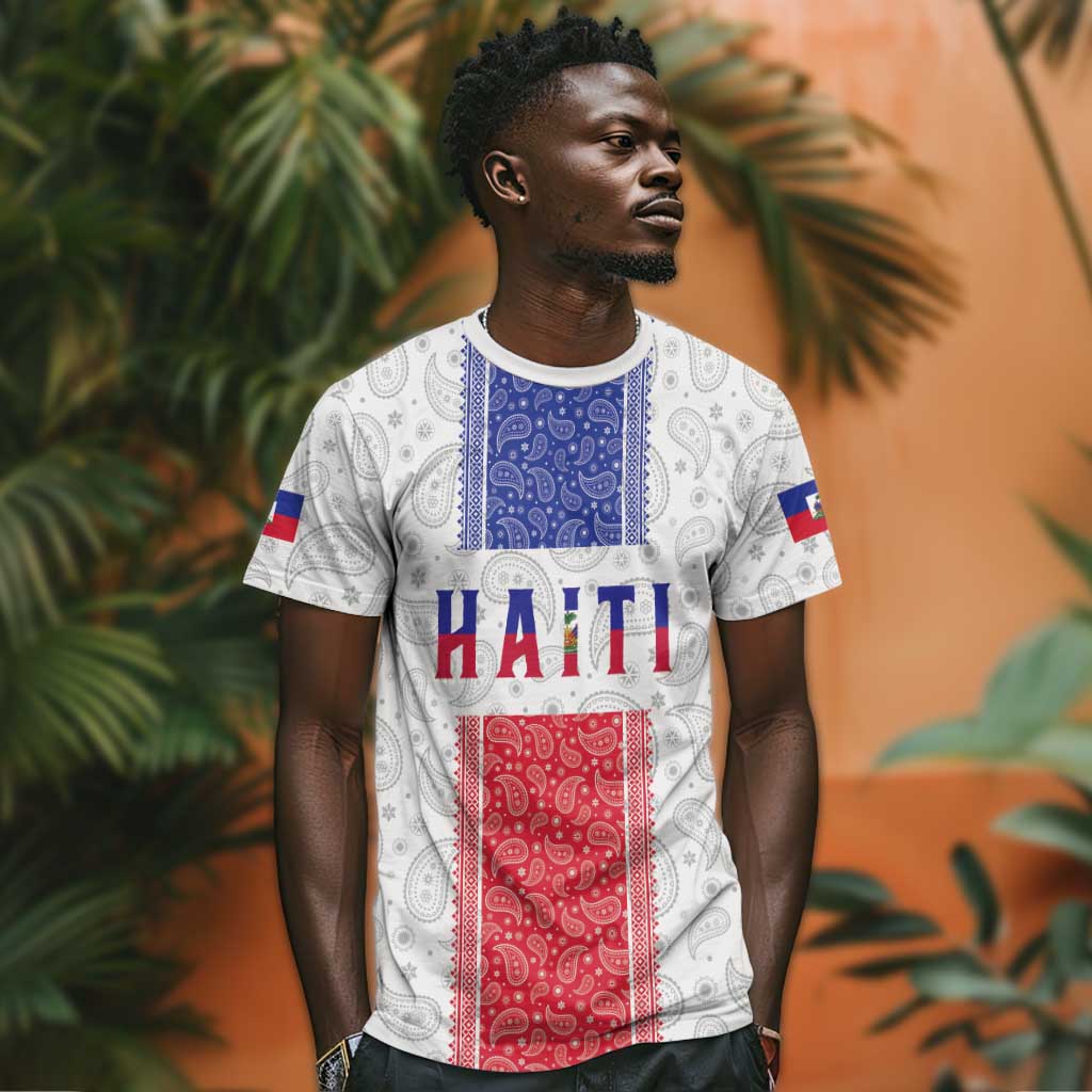 Custom Afro-Haitians Football T shirt Paisley Flag Pattern Design LT19