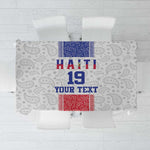 Custom Afro-Haitians Football Tablecloth Paisley Flag Pattern Design - African Pride