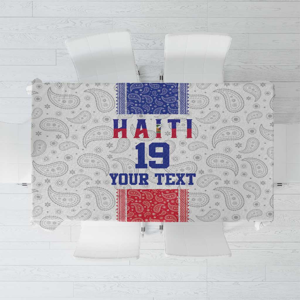 Custom Afro-Haitians Football Tablecloth Paisley Flag Pattern Design - African Pride
