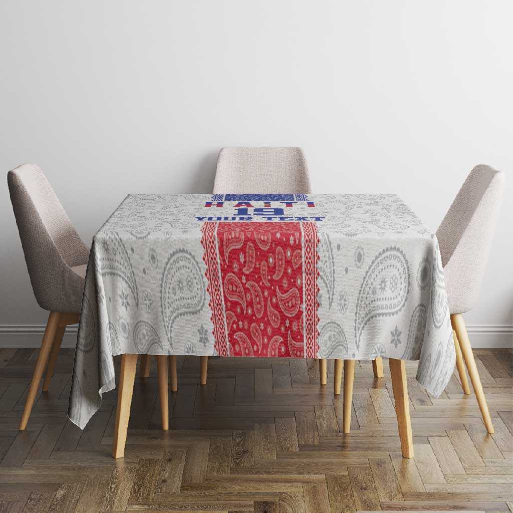 Custom Afro-Haitians Football Tablecloth Paisley Flag Pattern Design - African Pride