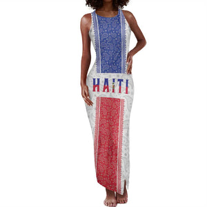 Custom Afro-Haitians Football Tank Maxi Dress Paisley Flag Pattern Design - African Pride