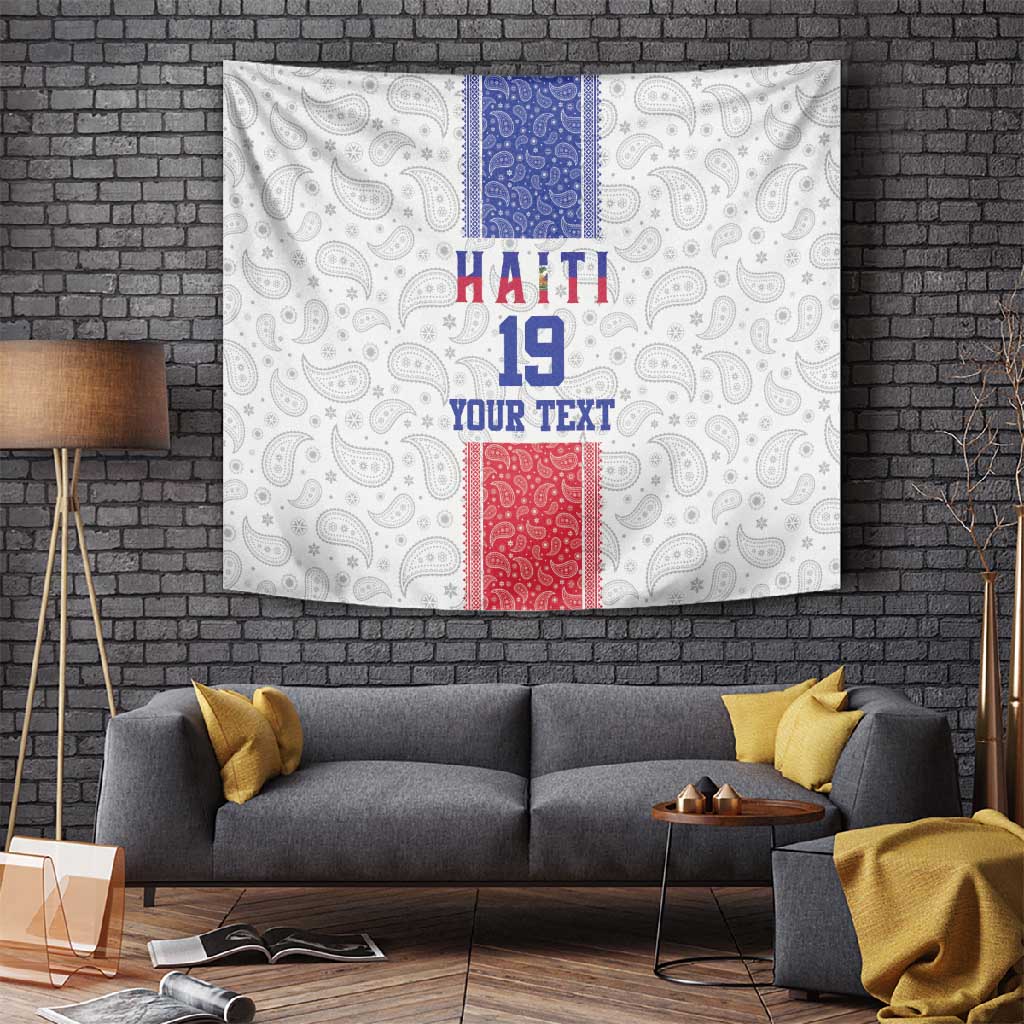 Custom Afro-Haitians Football Tapestry Paisley Flag Pattern Design - African Pride