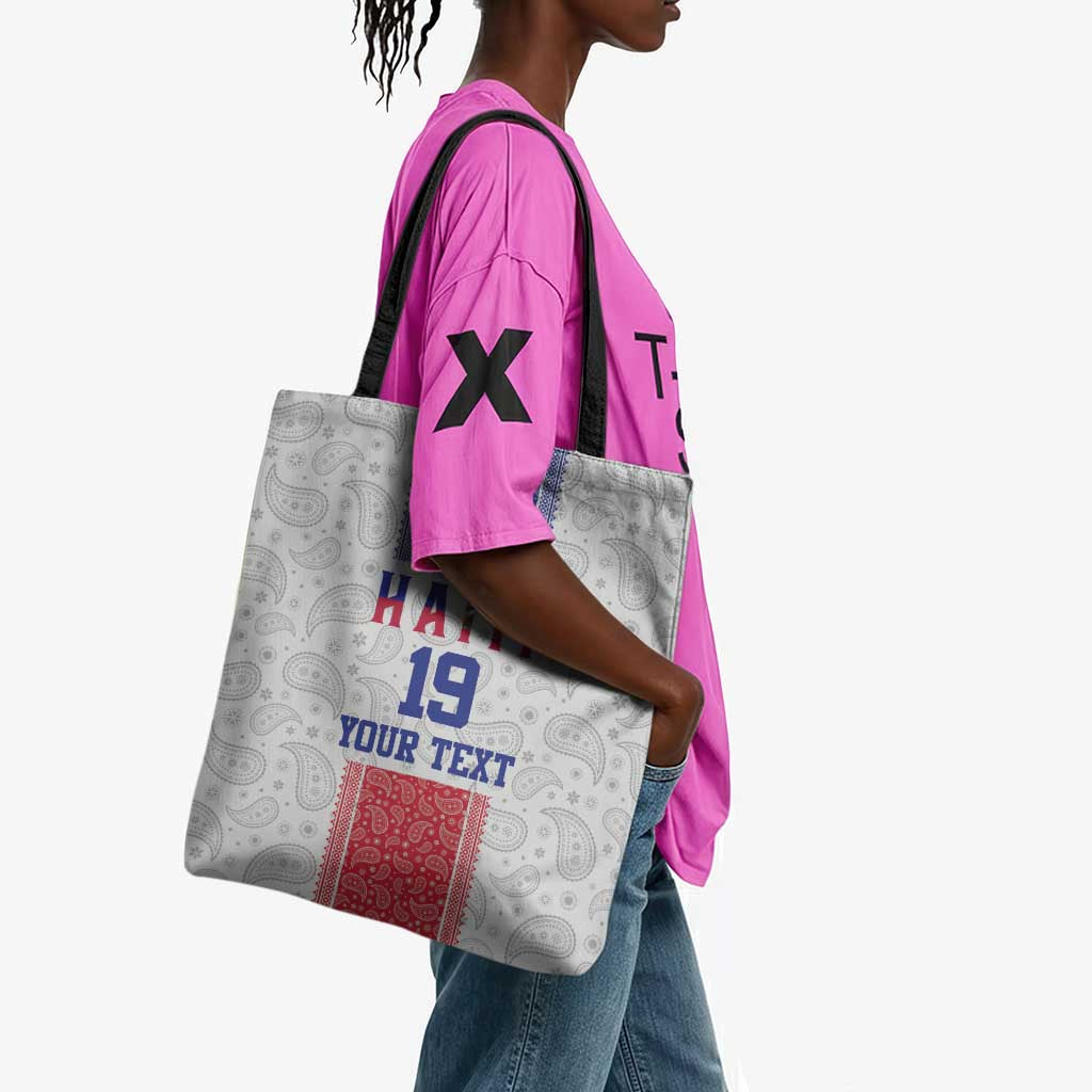 Custom Afro-Haitians Football Tote Bag Paisley Flag Pattern Design
