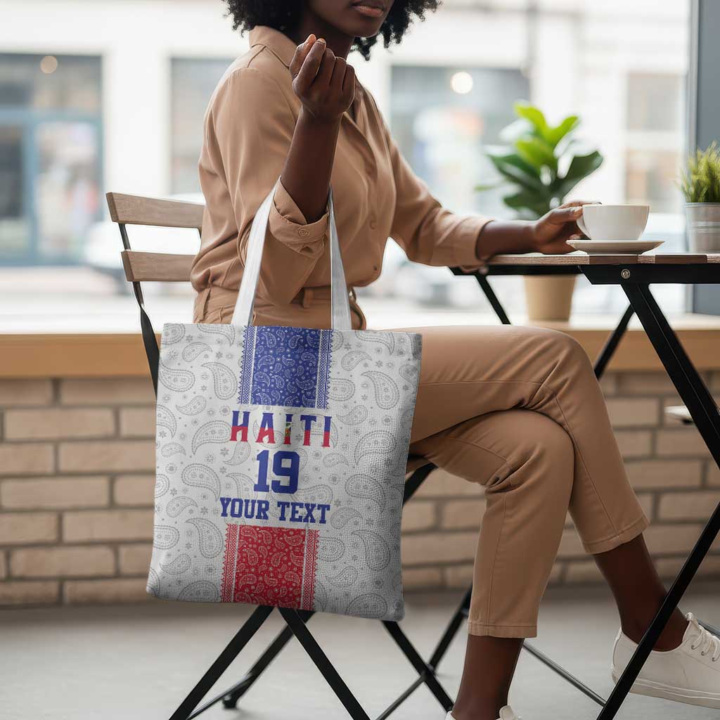 Custom Afro-Haitians Football Tote Bag Paisley Flag Pattern Design