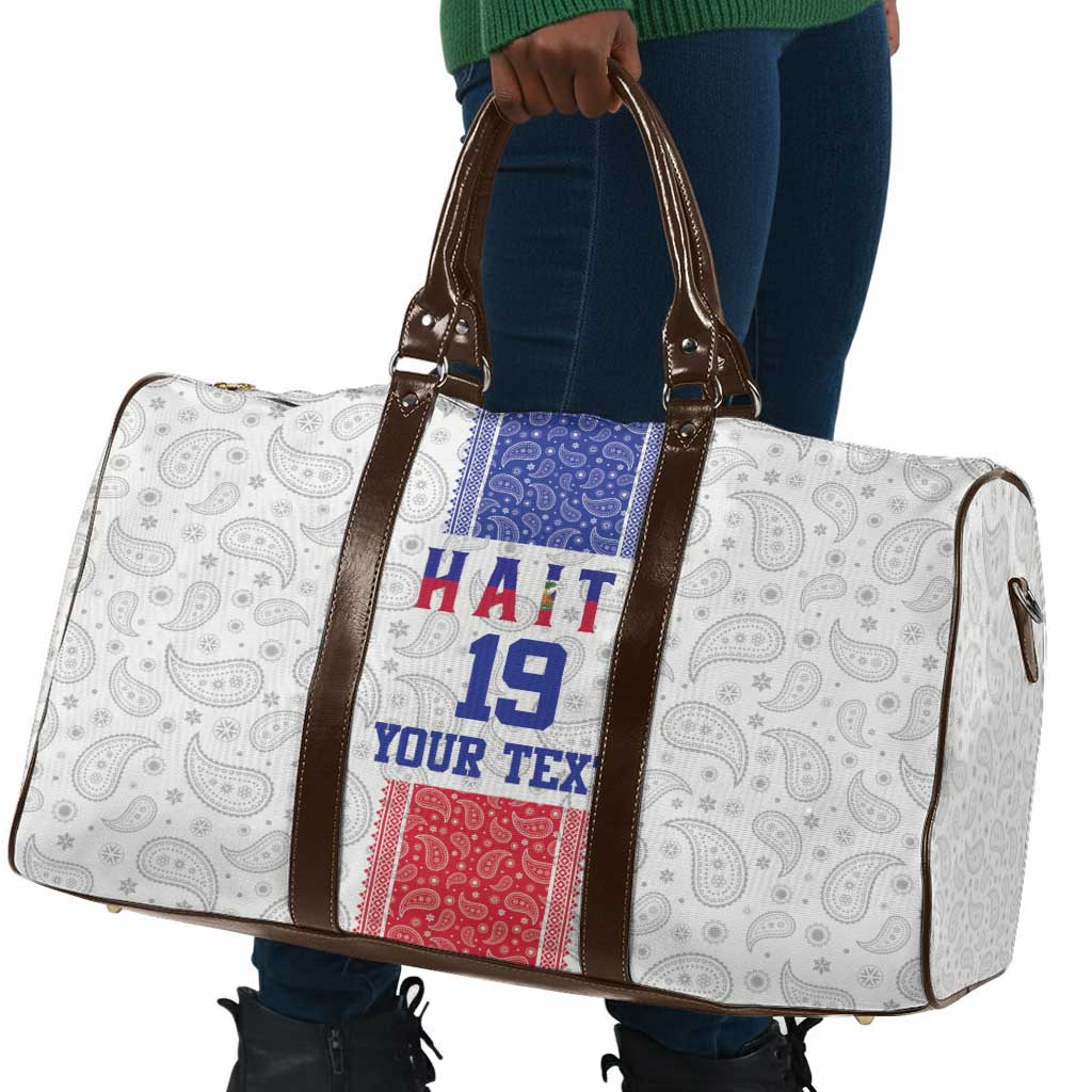 Custom Afro-Haitians Football Travel Bag Paisley Flag Pattern Design