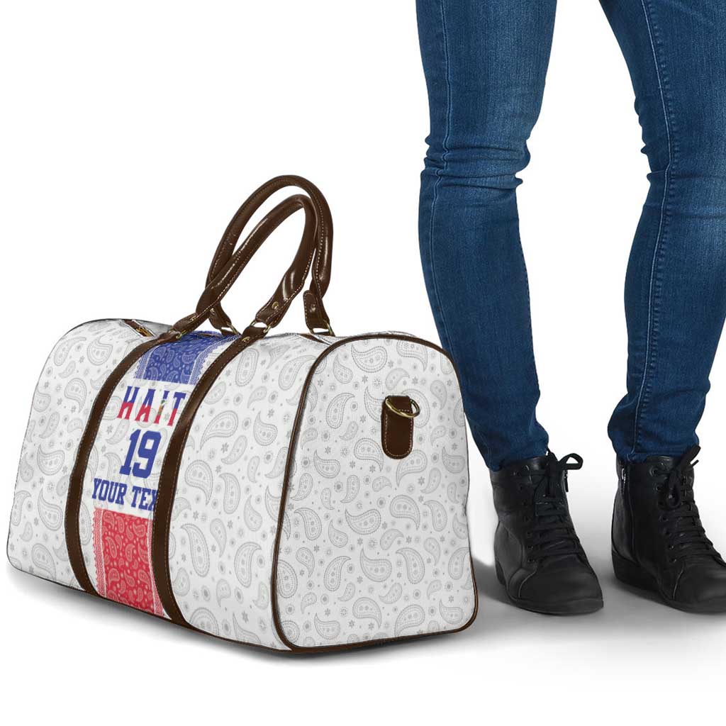 Custom Afro-Haitians Football Travel Bag Paisley Flag Pattern Design