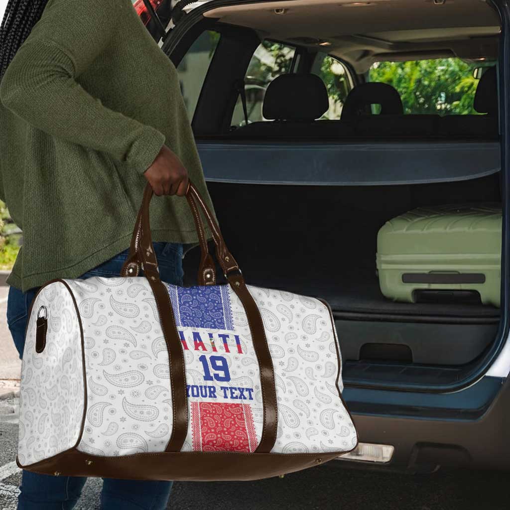 Custom Afro-Haitians Football Travel Bag Paisley Flag Pattern Design
