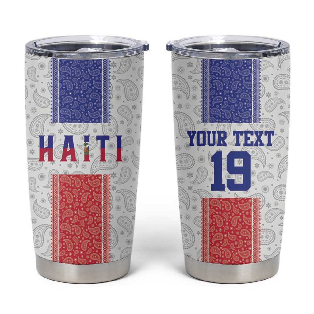 Custom Afro-Haitians Football Tumbler Cup Paisley Flag Pattern Design - African Pride