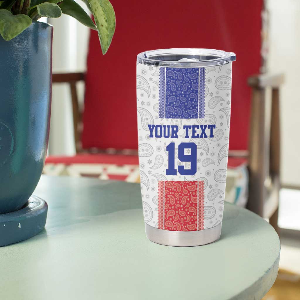 Custom Afro-Haitians Football Tumbler Cup Paisley Flag Pattern Design - African Pride