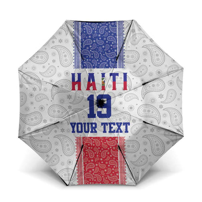 Custom Afro-Haitians Football Umbrella Paisley Flag Pattern Design
