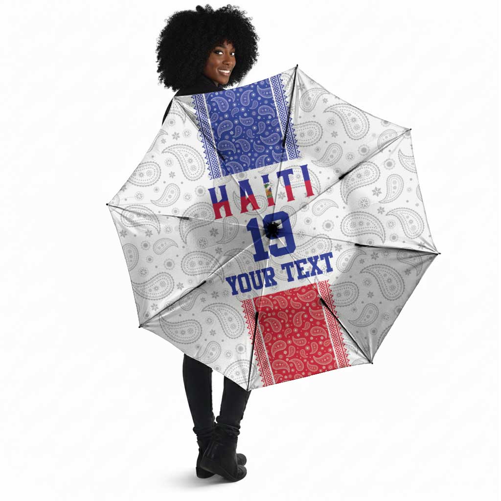 Custom Afro-Haitians Football Umbrella Paisley Flag Pattern Design