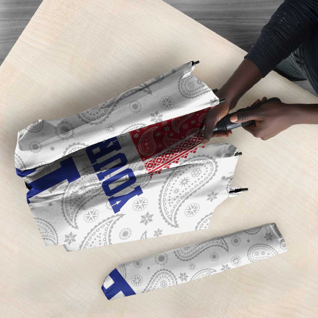 Custom Afro-Haitians Football Umbrella Paisley Flag Pattern Design