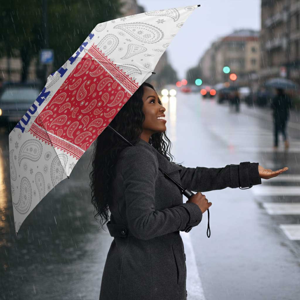 Custom Afro-Haitians Football Umbrella Paisley Flag Pattern Design